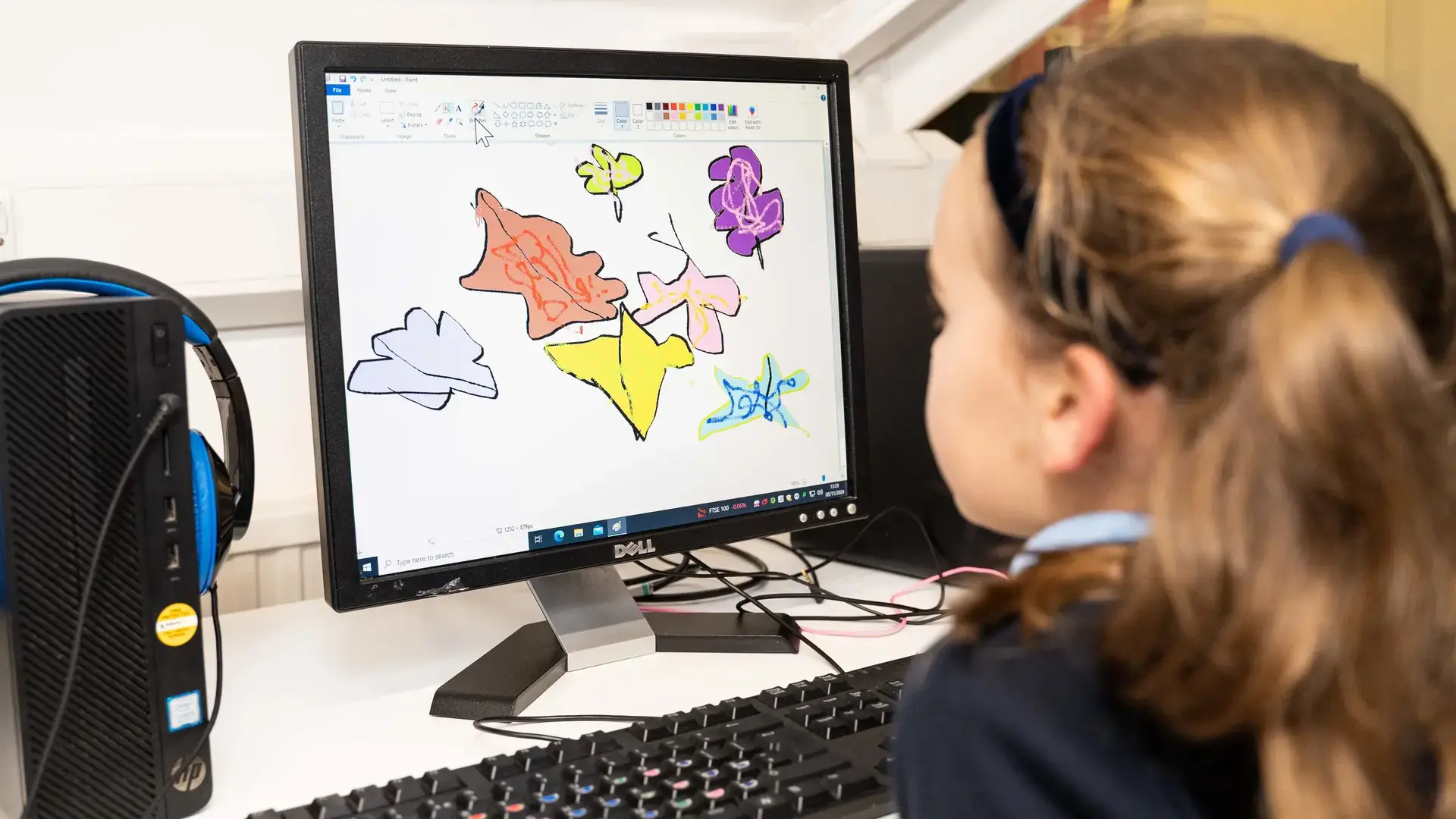 Student Drawing on Computer